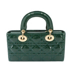 Dior Lady D-joy Small 2-Way Hand Bag Patent Leather Green — view 2