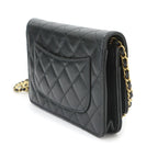 Chanel Quilted Classic Chain Wallet Caviar Leather Black Shoulder Bag — view 4