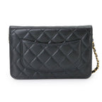 Chanel Quilted Classic Chain Wallet Caviar Leather Black Shoulder Bag — view 3