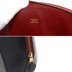 Hermes Ile de Shiki Hand Bag Box Calf Rouge Ash Blue Indigo Green — view 7