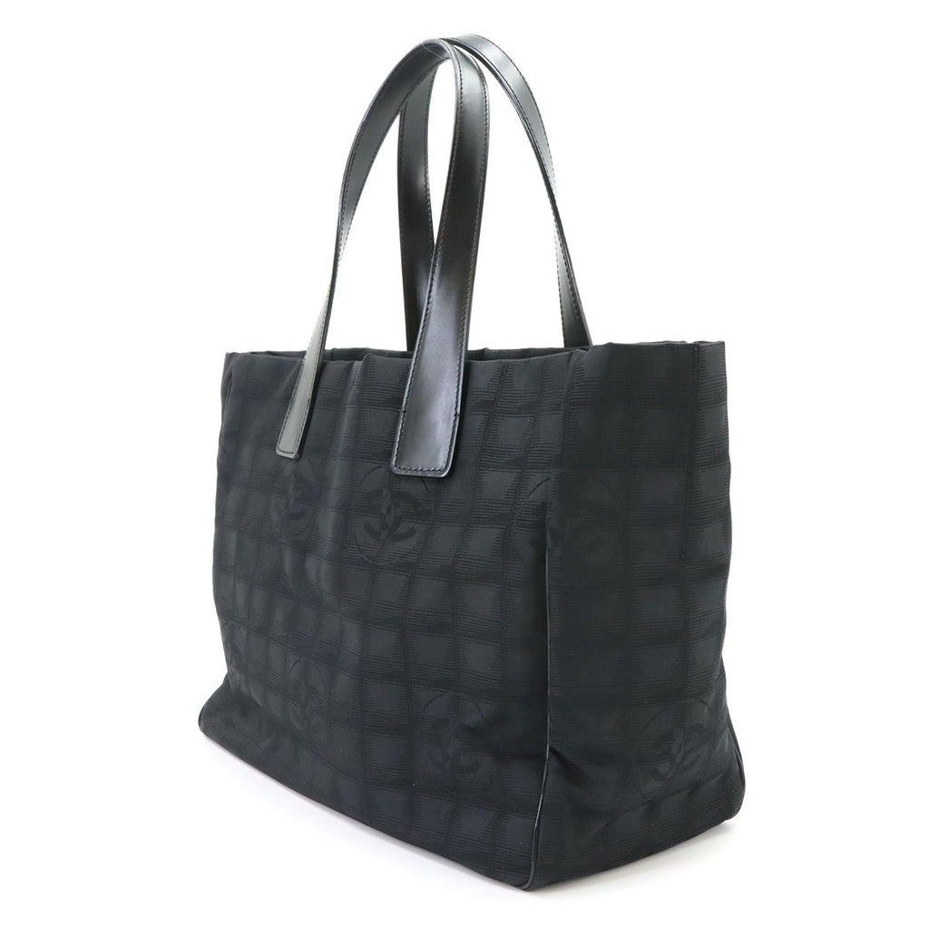 Chanel New Travel Line Tote MM Nylon Jacquard Leather Black — view 4