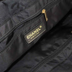 Chanel New Travel Line Tote MM Nylon Jacquard Leather Black — view 8