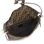 Fendi Zucca Mamma Baguette Shoulder Bag Canvas Leather Brown Silver — view 6