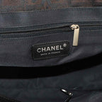 Chanel New Travel Line Tote PM Nylon Jacquard Leather Dark Brown Vintage — view 7