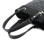 Chanel Paris Biarritz PM Tote Nylon Leather Black Silver — view 6