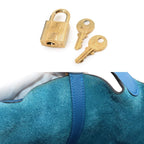 Hermes Picotin Lock 18 PM Hand Bag Taurillon Clemence Blue Zellige Gold — view 8