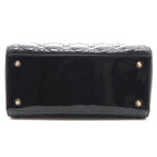 Dior Cannage Lady Dior 2-Way Medium Shoulder Bag Patent Leather Black — view 3