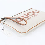 Gucci Logo Print Leather Clutch Pouch Business — view 4