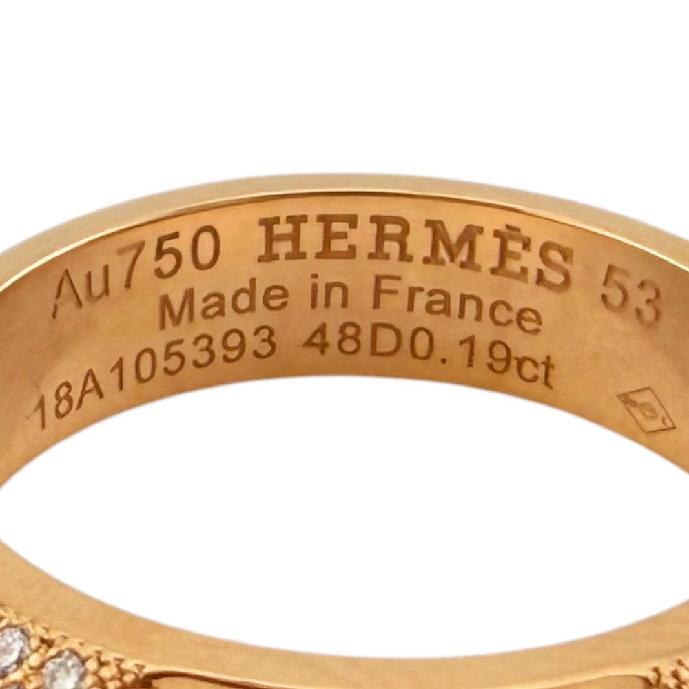 Hermes Collier de Chien Ring 18k Pink Gold Diamond — view 6