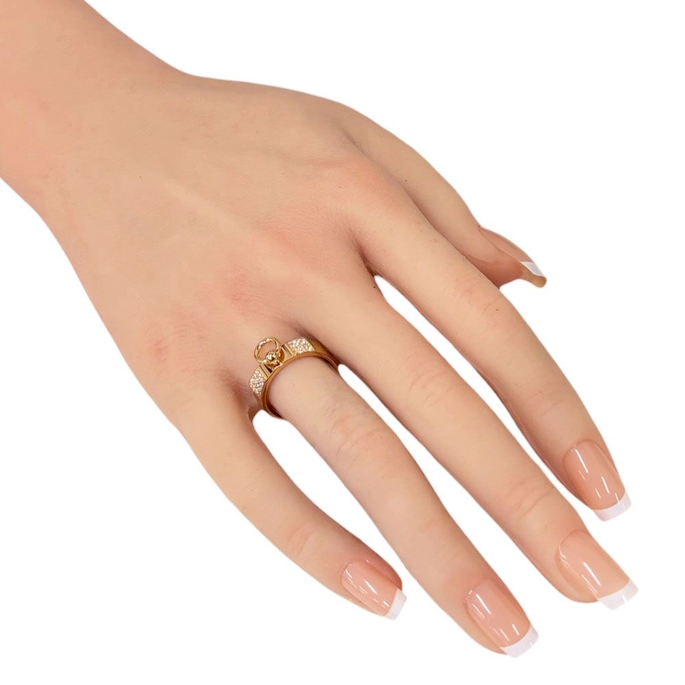 Hermes Collier de Chien Ring 18k Pink Gold Diamond — view 2