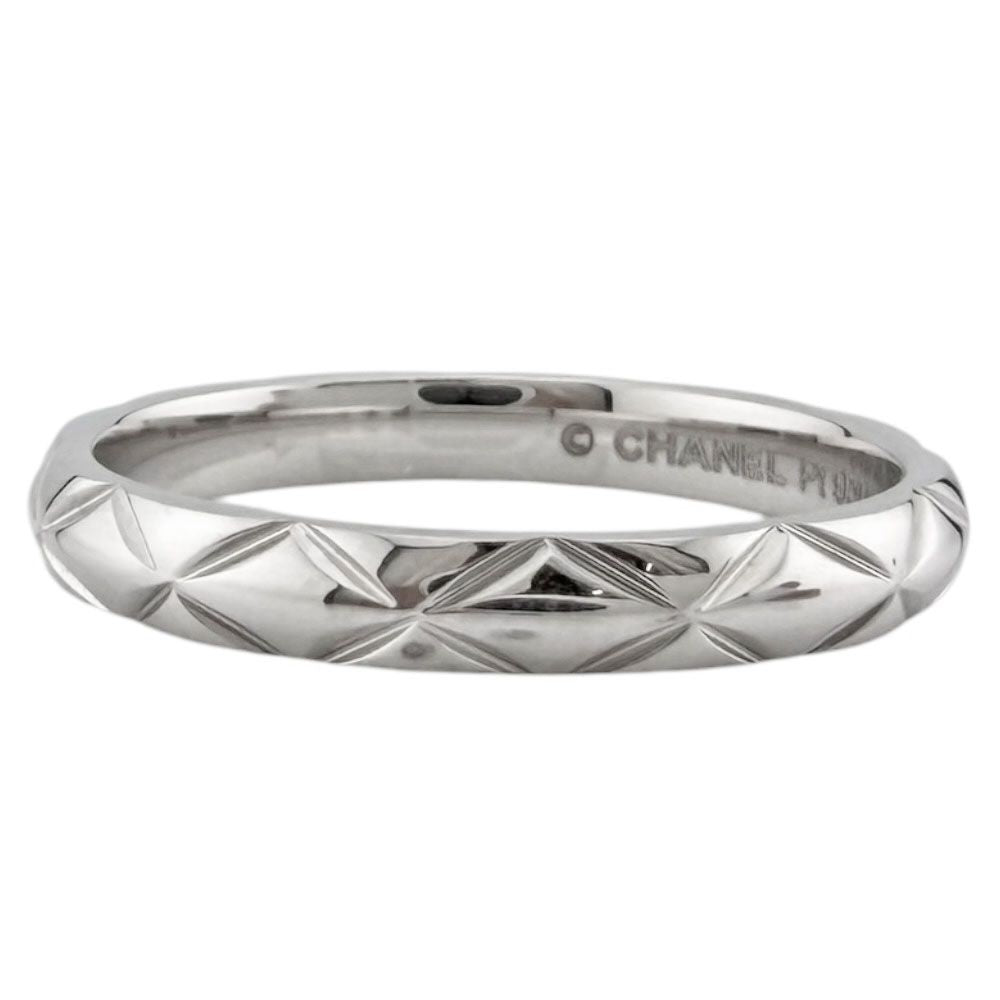 Chanel Quilted Ring Platinum — view 4