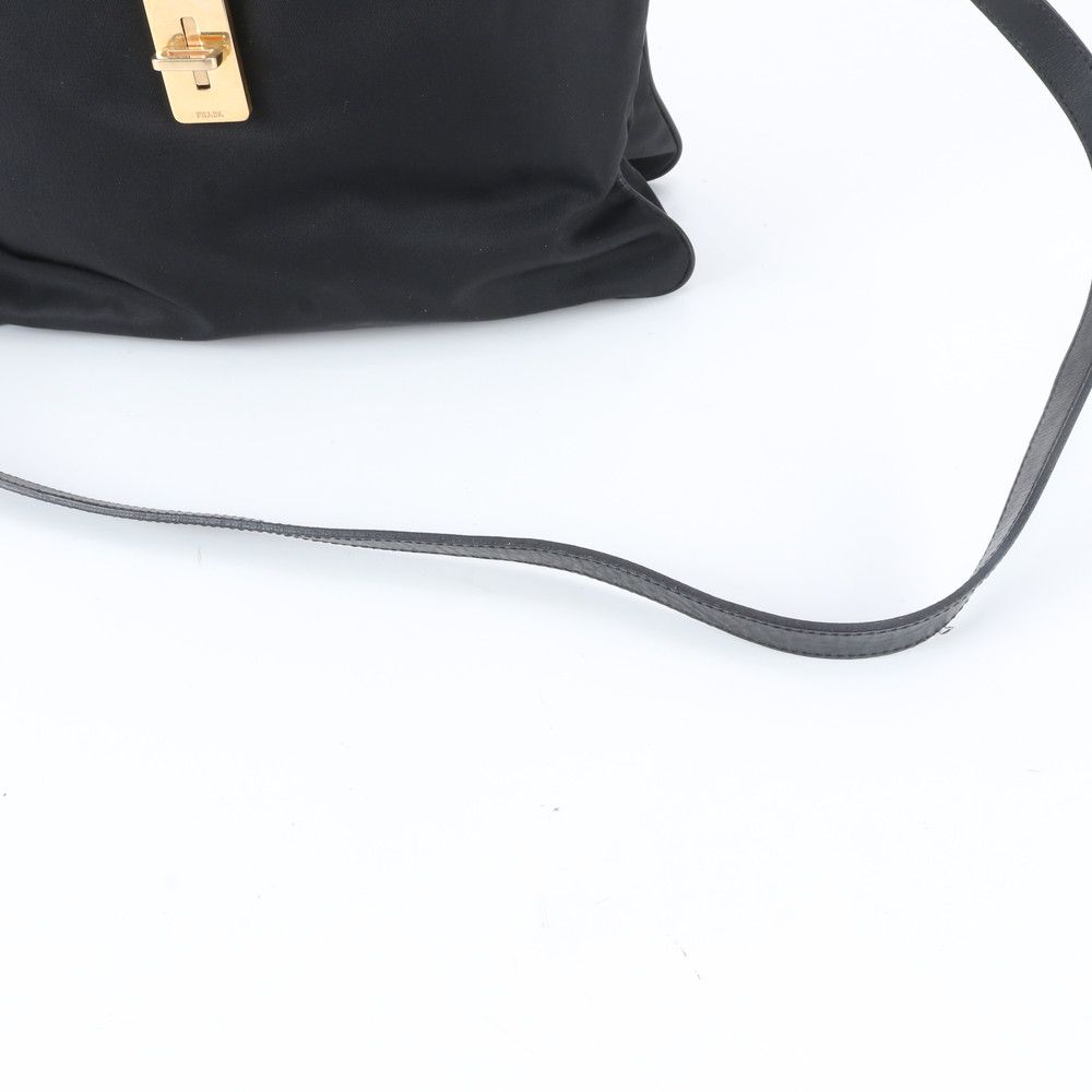 Prada Tessuto Nylon Leather Shoulder Bag Crossbody Black — view 2