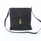 Prada Tessuto Nylon Leather Shoulder Bag Crossbody Black