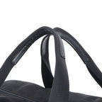 Prada Tessuto Nylon Triangle Logo Leather Boston Bag Tote Black — view 2