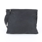 Prada Tessuto Nylon Triangle Logo Leather Shoulder Bag Messenger Black — view 3