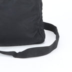 Prada Tessuto Nylon Triangle Logo Leather Shoulder Bag Crossbody Messenger Black — view 2