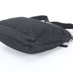 Prada Tessuto Nylon Triangle Logo Leather Shoulder Bag Crossbody Messenger Black — view 4