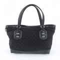 Gucci GG Nylon Leather Tote Shoulder Hand Black