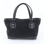 Gucci GG Nylon Leather Tote Shoulder Hand Black