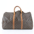 Louis Vuitton Monogram Keepall 50 Leather Boston Bag Tote Travel