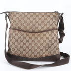 Gucci GG Canvas Leather Shoulder Bag Crossbody Messenger Business