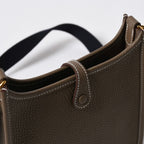 Hermes Evelyne TPM Shoulder Bag Taurillon Clemence Etoupe Gold — view 7