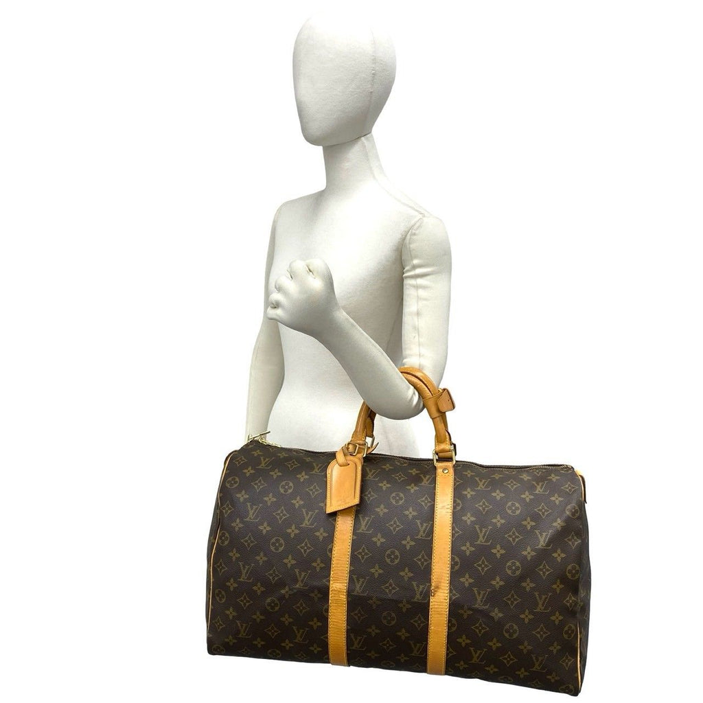 Louis Vuitton Vintage Keepall 50 Monogram Leather Boston Bag Brown — view 2