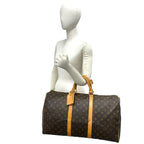 Louis Vuitton Vintage Keepall 50 Monogram Leather Boston Bag Brown — view 2