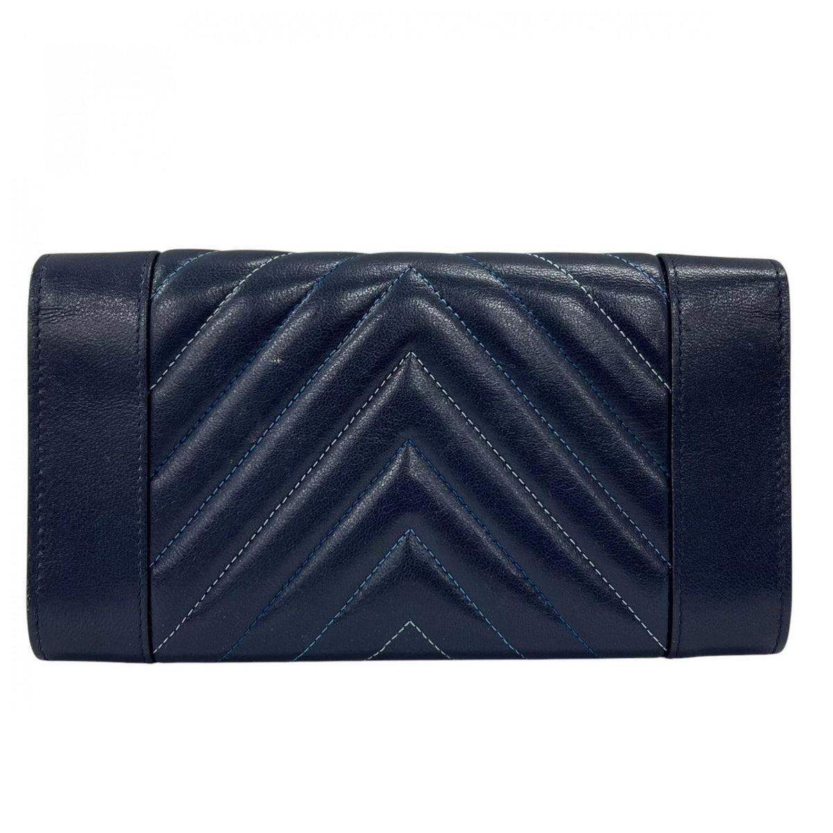 Chanel Wallet Mademoiselle Flap Blue Logo — view 4