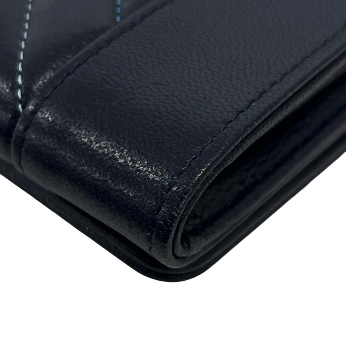 Chanel Wallet Mademoiselle Flap Blue Logo — view 8