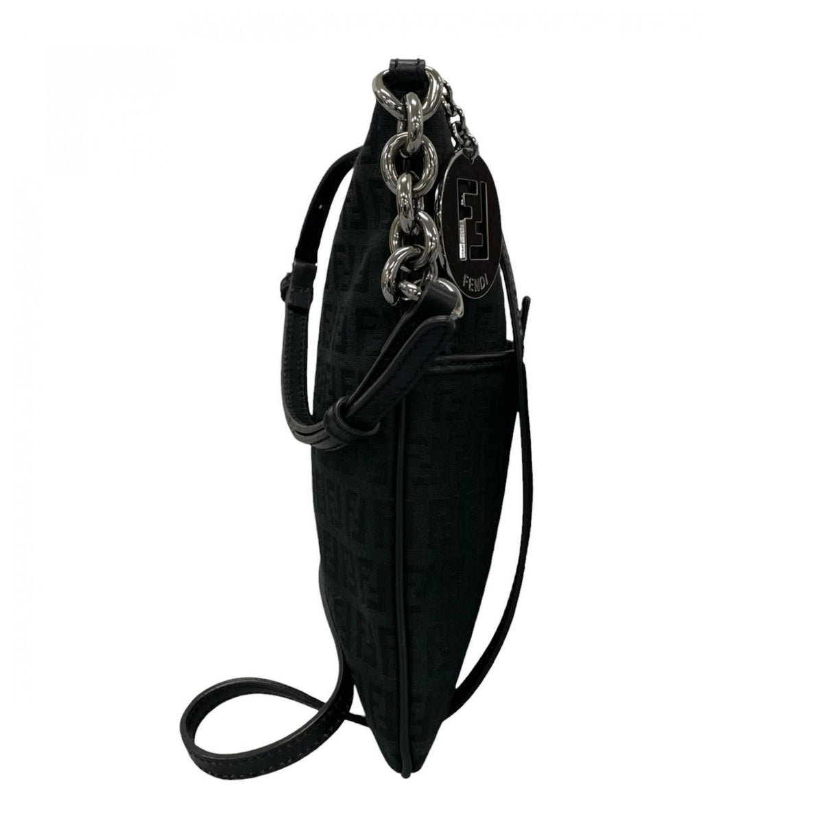 Fendi Shoulder Bag Zucchino Black FF Logo — view 4