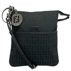 Fendi Shoulder Bag Zucchino Black FF Logo