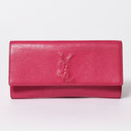 Saint Laurent Belle de Jour Clutch Fuchsia Pink Silver