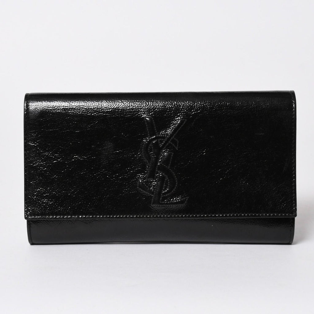 Saint Laurent Clutch Handbag Second Black Silver