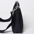 Prada Shoulder Bag Triangle Logo Nylon Leather Navy Silver — view 4