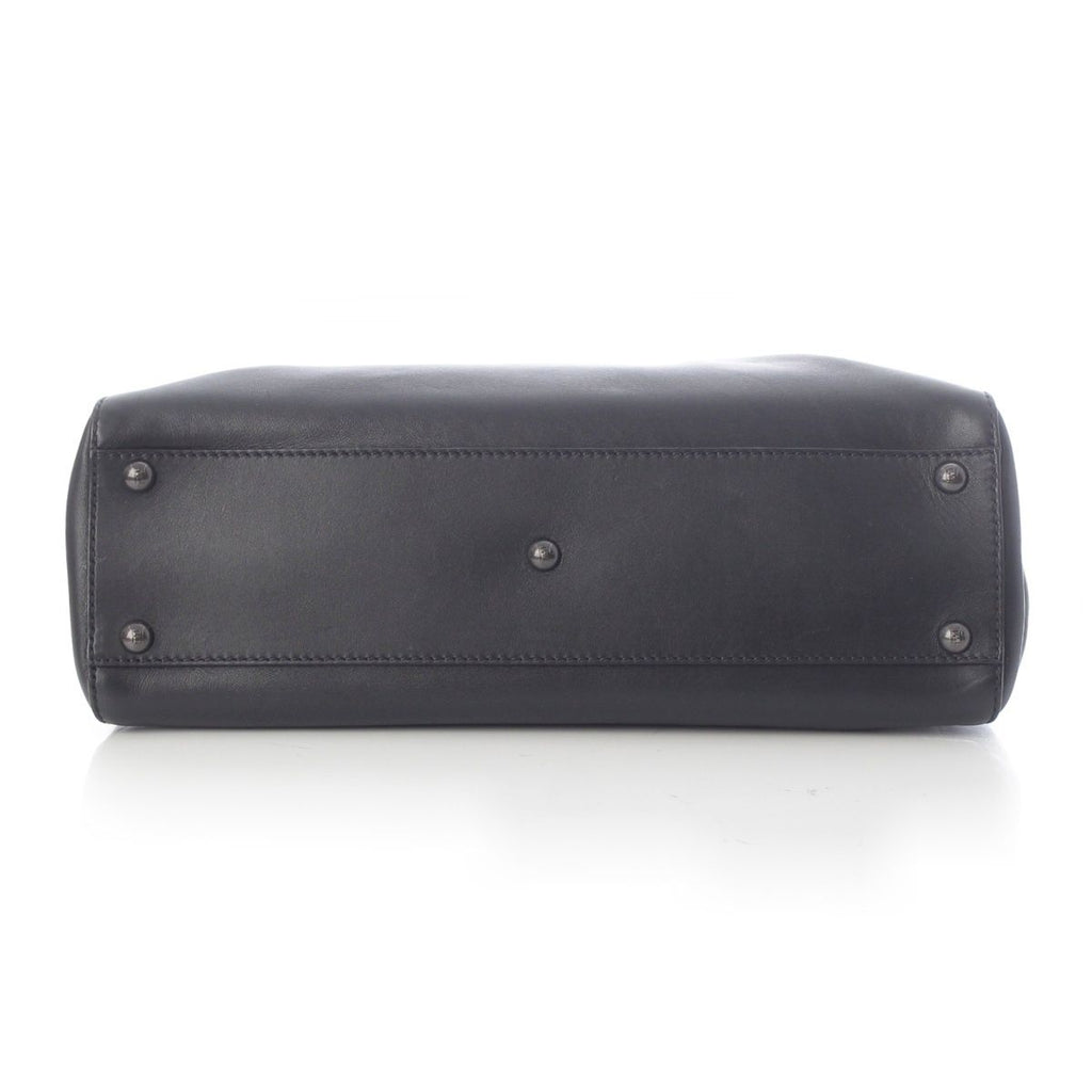 Fendi Peekaboo Regular Leopard 2-Way Handbag Black — view 5