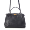 Fendi Peekaboo Regular Leopard 2-Way Handbag Black