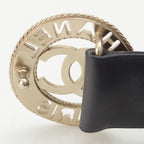 Chanel CC Logo Circle Leather Belt Black 75/30 — view 6