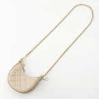 Chanel Quilted Mini Hobo Chain Leather Shoulder Bag Ivory — view 8