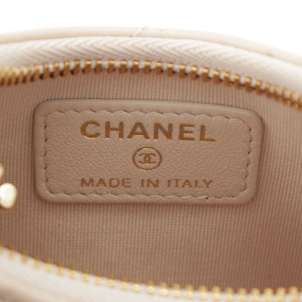 Chanel Quilted Mini Hobo Chain Leather Shoulder Bag Ivory — view 7