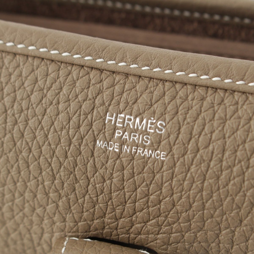 Hermes Evelyne 3 29 PM III PM Taurillon Clemence Shoulder Bag Etoupe — view 7