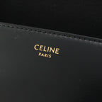 Celine Triomphe Claude Shiny Calfskin Shoulder Bag Black — view 8