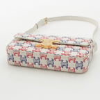 Celine Triomphe Claude Tennis Calfskin Small Shoulder Bag White Blue — view 6