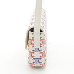Celine Triomphe Claude Tennis Calfskin Small Shoulder Bag White Blue — view 4