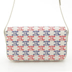Celine Triomphe Claude Tennis Calfskin Small Shoulder Bag White Blue — view 5