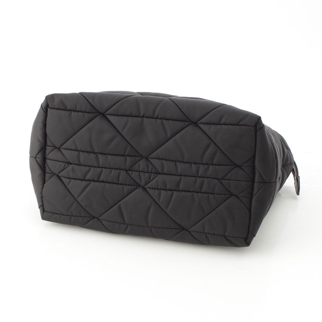 Prada Re-Nylon Padded Nylon Triangle Logo 2-Way Medium Tote Black — view 5