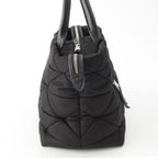 Prada Re-Nylon Padded Nylon Triangle Logo 2-Way Medium Tote Black — view 3