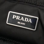 Prada Re-Nylon Padded Nylon Triangle Logo 2-Way Medium Tote Black — view 7