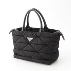 Prada Re-Nylon Padded Nylon Triangle Logo 2-Way Medium Tote Black — view 2