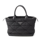Prada Re-Nylon Padded Nylon Triangle Logo 2-Way Medium Tote Black